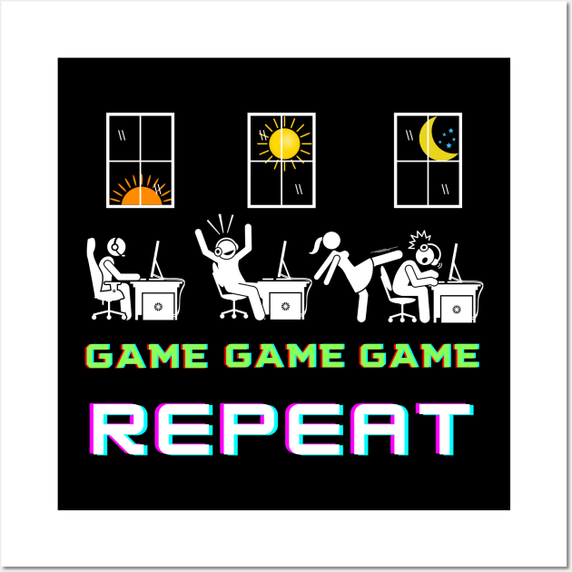 Game, Game, Game, Repeat Wall Art by RailoImage